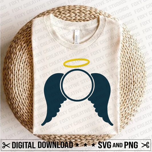 Angel Monogram svg, Angel wings svg, Angel Halo svg, Heaven svg, Monogram svg, Free svg