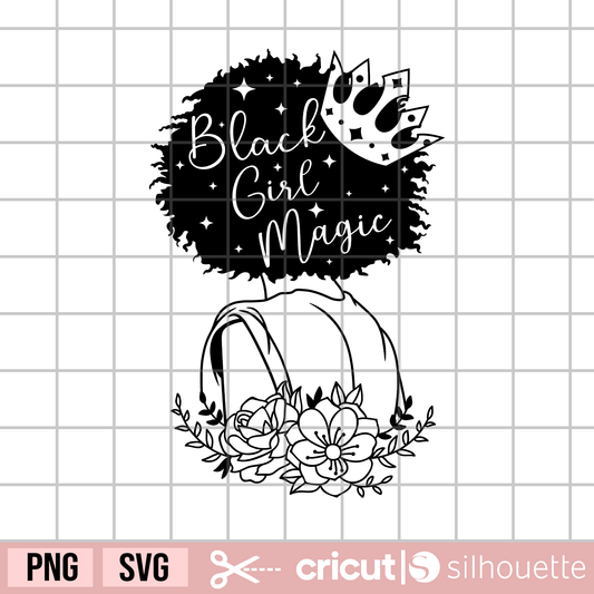 Black Girl Magic svg, Royal Crown svg, Afro lady svg, Afro svg, Black Queen svg, Bossy svg, African American, Juneteenth svg, Black Lives Matter svg, Empowerment, Self Love, Melanin svg