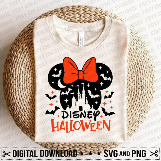 Halloween svg, Halloween mouse svg, spooky castle svg, bow svg, Pumpkins svg, jack o lantern svg, Halloween flying bats svg, Digital Download