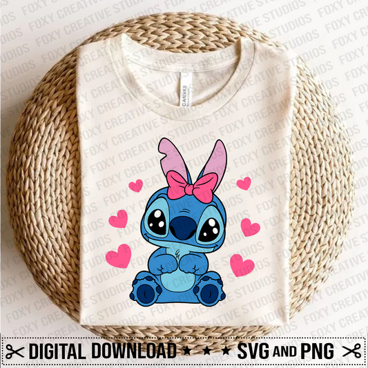 Valentine's day svg, Valentine stitch svg, Hearts svg, bow svg, Digital Download, ohana svg, space alien svg