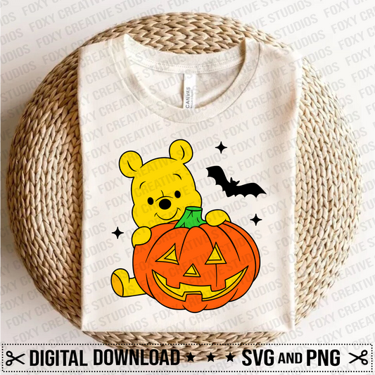 Halloween svg, Halloween bear svg, Retro Halloween svg, Happy Halloween svg, pumpkin svg, Spooky svg, flying bats svg